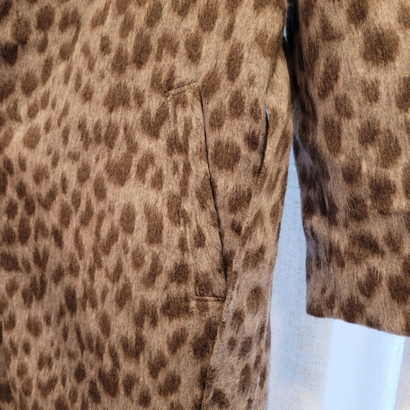 Oversized Soft-Brushed Leopard-Print Tie-Belt Coat - Picture 2 of 10